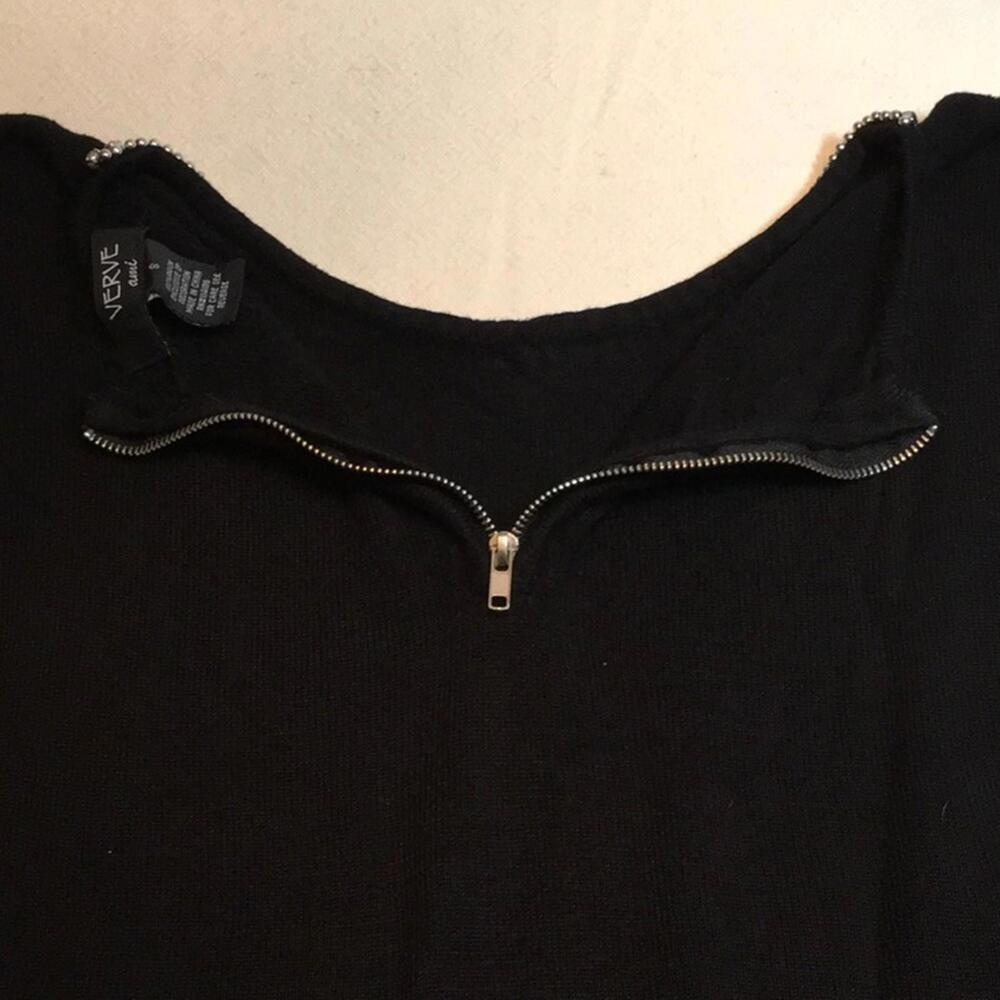 🍁Verve ami Black Embellished Rayon sweater Small - Picture 7 of 8